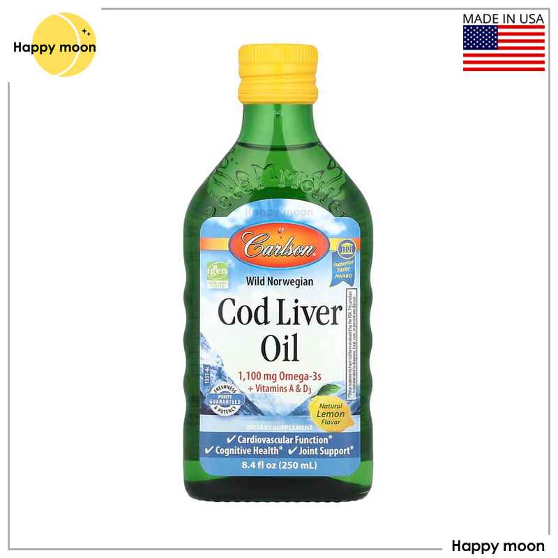 Carlson Labs, Wild Norwegian, Cod Liver Oil, Natural Lemon, 8.4 fl oz (250 ml)