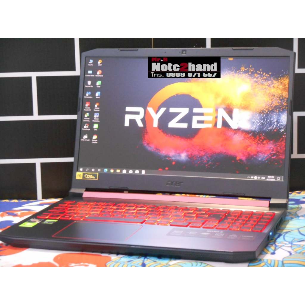 โน๊ตบุ๊คมือสอง ACER CPU AMD Ryzen 7 3750H จอ15.6”IPS 144Hz+แรม16+NVMe 512+GTX4GB+วินโดว์แท้