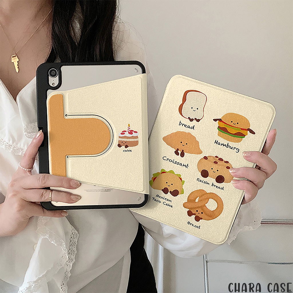 พร้อมส่ง case iPad Pro11 2024 Air6 MINI7 ที่ใส่ปากกา ขนมปังปิ้งน่ารัก เคสไอแพด Gen9 Air5 10.9 Gen10