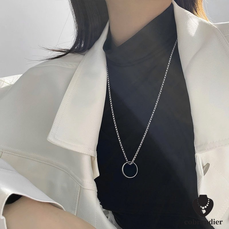 CODส่งเร็ว⚡สร้อยคอพร้อมจี้แหวนสไตล์ฮิปฮอปแบบเรียบง่ายInsแฟชั่นสไตล์เกาหลีฮาราจูกุสําหรับผู้ชายและผู้หญิง2in1.COD