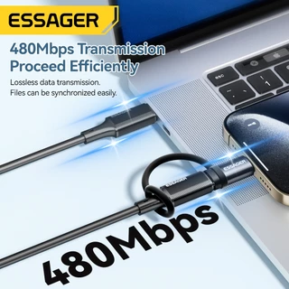 Essager 3A OTG Adapte Type-C to L to Type-C Aluminum Shell 480Mbps โอนถ่ายข้อมูล ชาร์จเร็ว