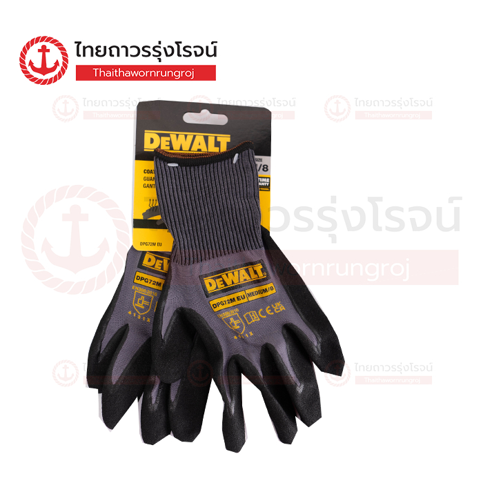 DEWALT ถุงมือช่าง สีดำ Size.M รุ่น DPG72M |คู่| TTR Store
