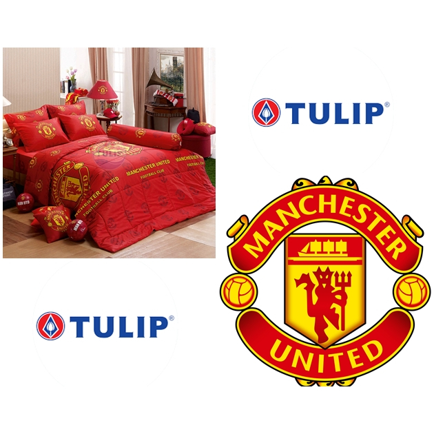 ผ้าปูที่นอน Tulip แมนเชสเตอร์ยูไนเต็ด Manchester United F.C.แมนยู ขนาด 3.5 5 6 ฟุต ผ้านวมเอนกประสงค์ 60x80 นิ้ว MU001