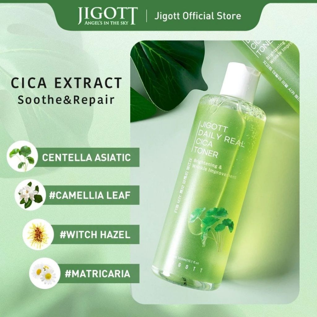 (1 ขวด) โทนเนอร์ JIGOTT Real Cica ขนาด 300 มล.