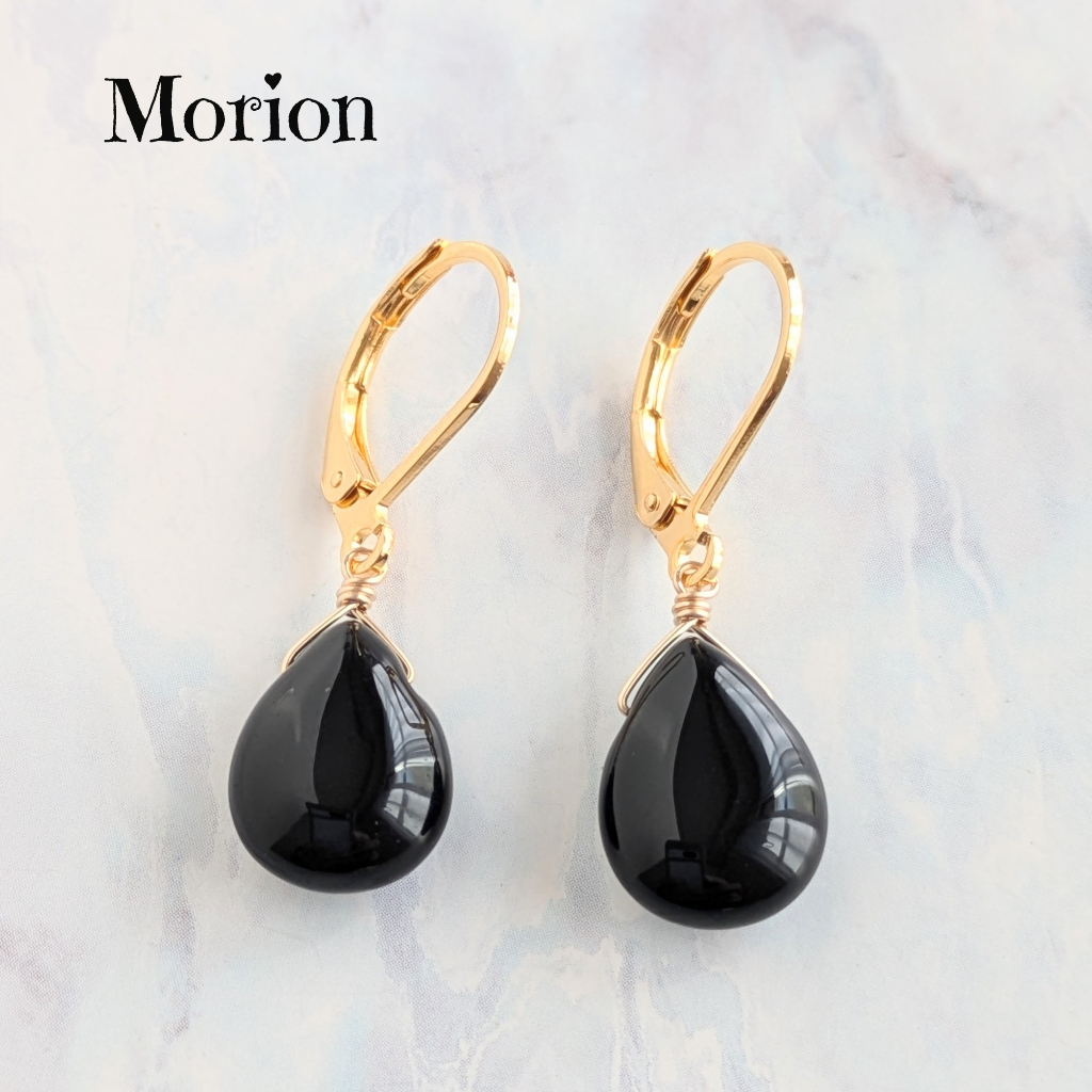 ต่างหูหินแท้ โมริออน (Morion) 🖤 แฮนด์เมดจากญี่ปุ่น 🇯🇵 | Gemstone Earrings