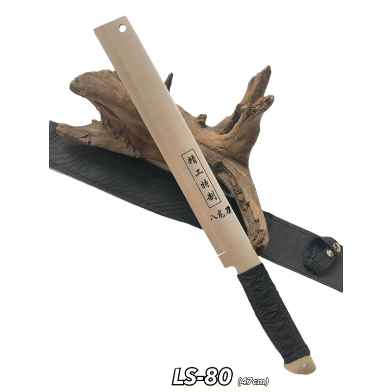 มีดสปาต้าหัวตัดสำหรับการเดินป่าแบบพกพาใบมีดเลสเงินคมสวยยาว38 cm