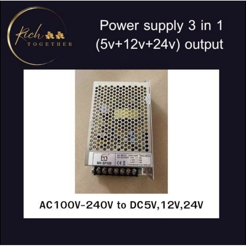 พร้อมส่งในไทย Power Supply 3in1 output 5V,12V,24V