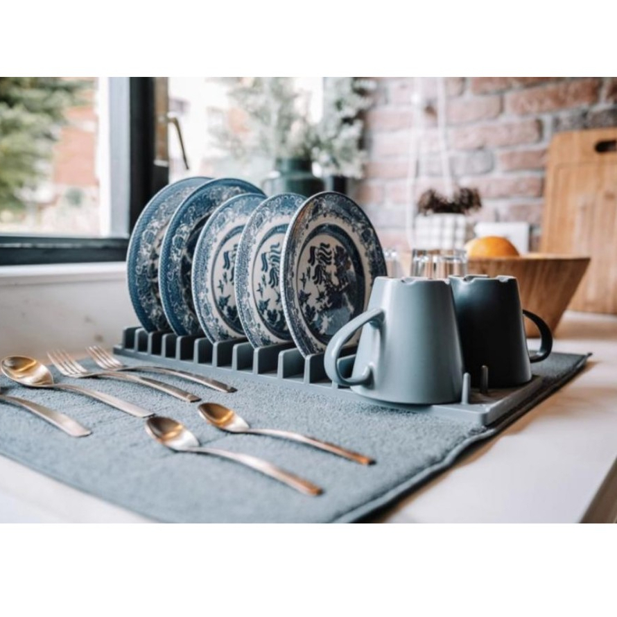 Foldable dish drying mat แผ่นรองคว่ำจานพับได้