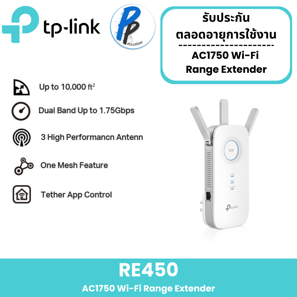 TP-Link RE450 AC1750 Repeater ตัวขยายสัญญาณ WiFi (Wi-Fi Range Extender)