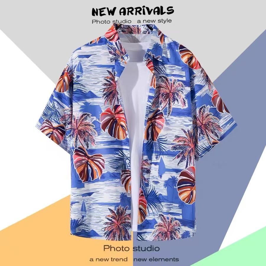 SGH0239 เสื้อเชิ้ตฮาวาย เสื้อลายดอก เสื้อเชิ้ตสงกรานต์ ผู้หญิงผู้ชายใส่ได้หมด เนื้อผ้าดี - รูปที่ 6