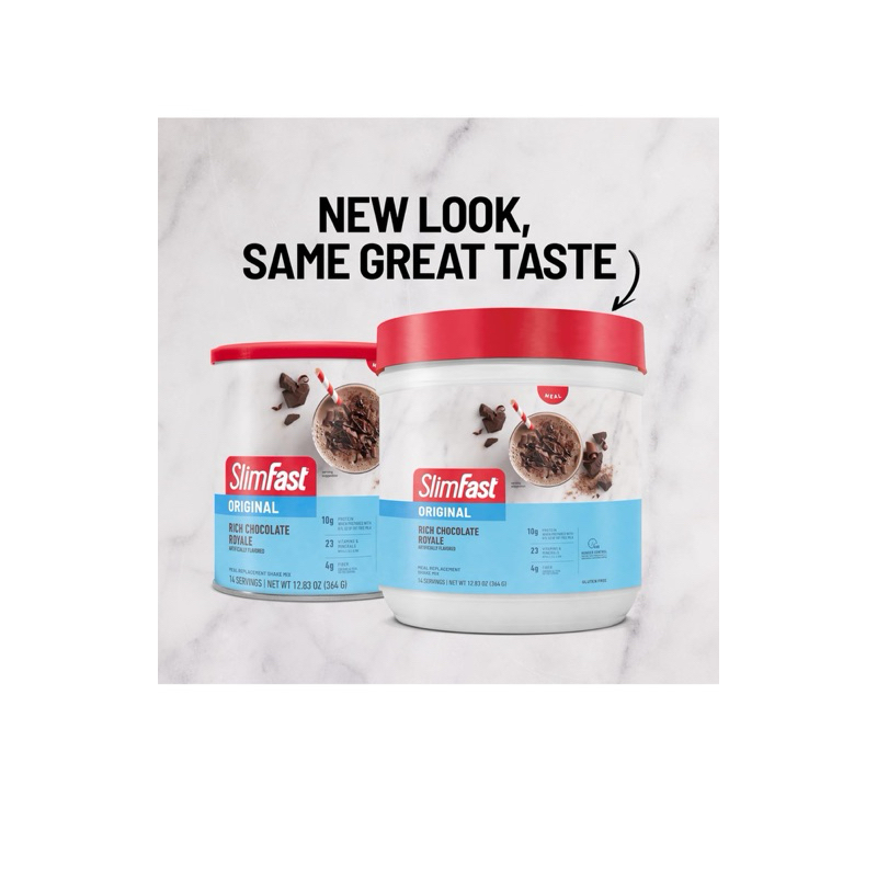 SlimFast Meal Replacement Powder, Original Rich Chocolate Royale, Weight Loss Shake Mix, 10g of Prot