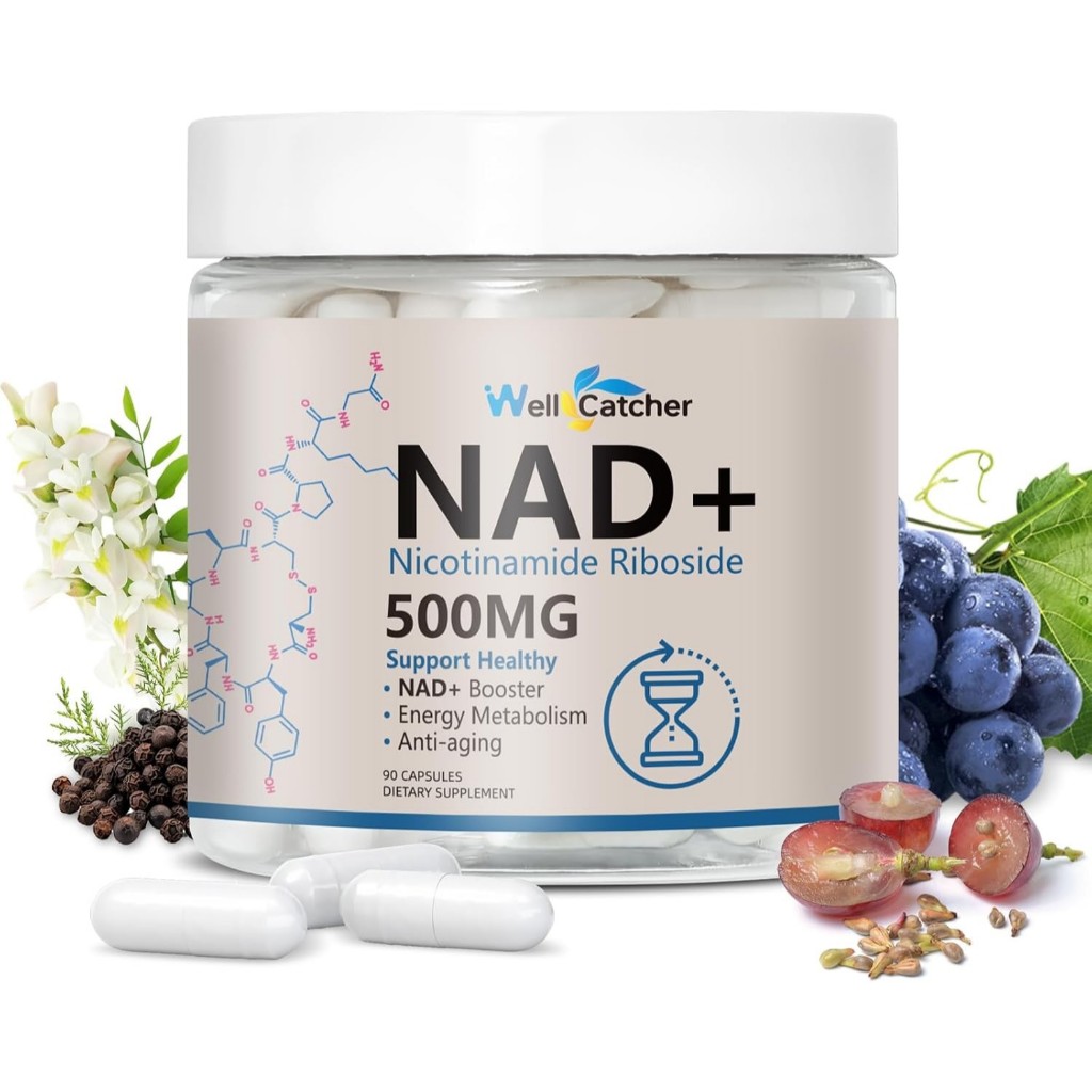 Wellcatcher Liposomal NAD+ Supplement - NAD Nicotinamide Riboside(NR) 500mg 90Capsule (No.3776)