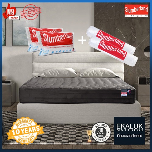 หลับสบายด้วย  Slumberland รุ่น New Elegance ที่นอนยางพารา ขนาด 3.5/5/6 ฟุต แถมหมอนนอนและหมอนข้าง ราคาถูก