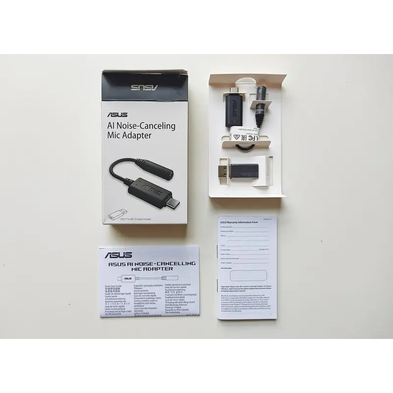 ASUS AI Noise-Canceling Mic Adapter สินค้าเป็นของใหม่ค้างสต๊อกยังไม่เคยแกะกล่องสภาพ 100% พร้อมส่งครับ