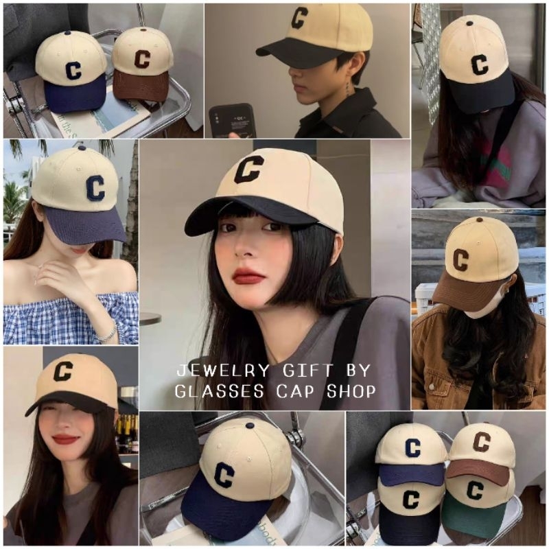 พร้อมส่ง หมวกแก๊ป หมวกเบสบอล อักษรตัว C ผ้าหนาทรงสวย [ร้านไทย จัดส่งจากกรุงเทพ]