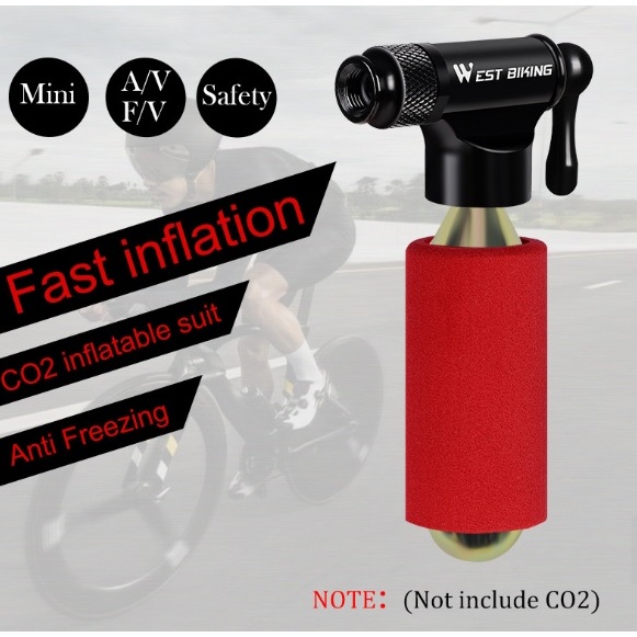 หัวสูบ Co2 งาน CNC ยี่ห้อ  WEST BIKING  หลอดเติมลม Co2 อะไหล่จักรยาน