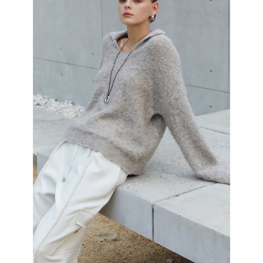 (สินค้าพร้อมส่ง) Hounddown - Konbu Knitted Sweater