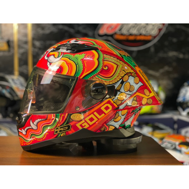 💥พร้อมส่ง💥 หมวกกันน็อค ID รุ่น FRT PRO ทรงสปอร์ต ลายท้าวเวสสุวรรณ (สีด้าน) แถมฟรี💥ชิวปรอท