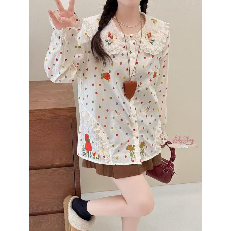เสื้อญี่ปุ่นนำเข้า ดีเทลงานปักสวยสไตล์ญี่ปุ่น งานทรงฟรีไซส์ใส่ได้ตลอด สินค้านำเข้า จากโรงงานค่า