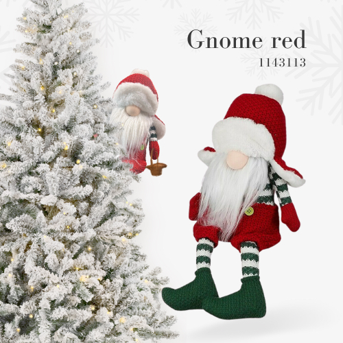1143113 Gnome Dolls Red (L26 x W17 x H25 Cm) - ตุ๊กตาโนมส์ตกแต่งเทศกาลคริสต์มาส - สีแดง