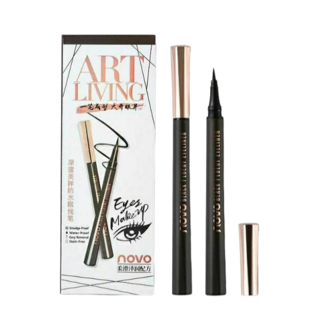ขายดี โนโว novo black fluent eyeliner อายไลน์เนอร์ ชนิดปลายพู่กัน (สีดำ) No.5188