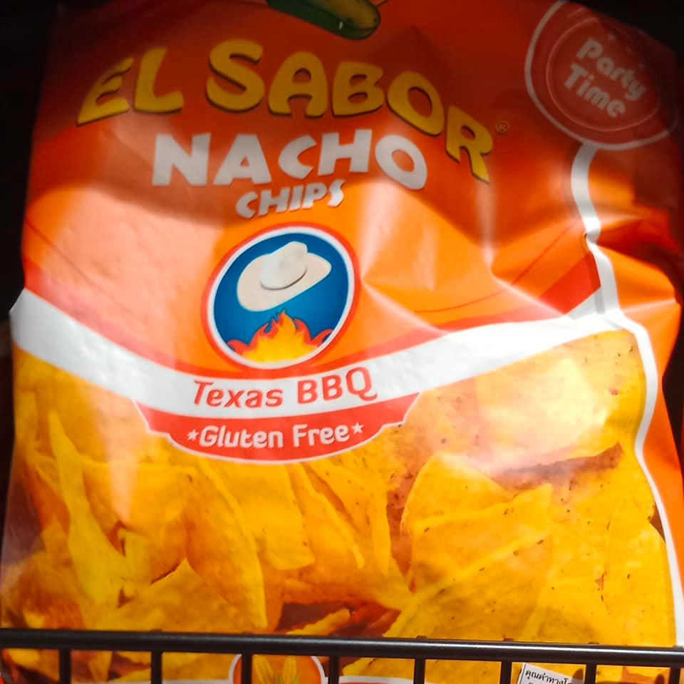 EL SABOR *** XL BAG - GLUTEN FREE *** Texas Barbeque BBQ Flavour Nachos / Tortilla Chips / Crisps 22