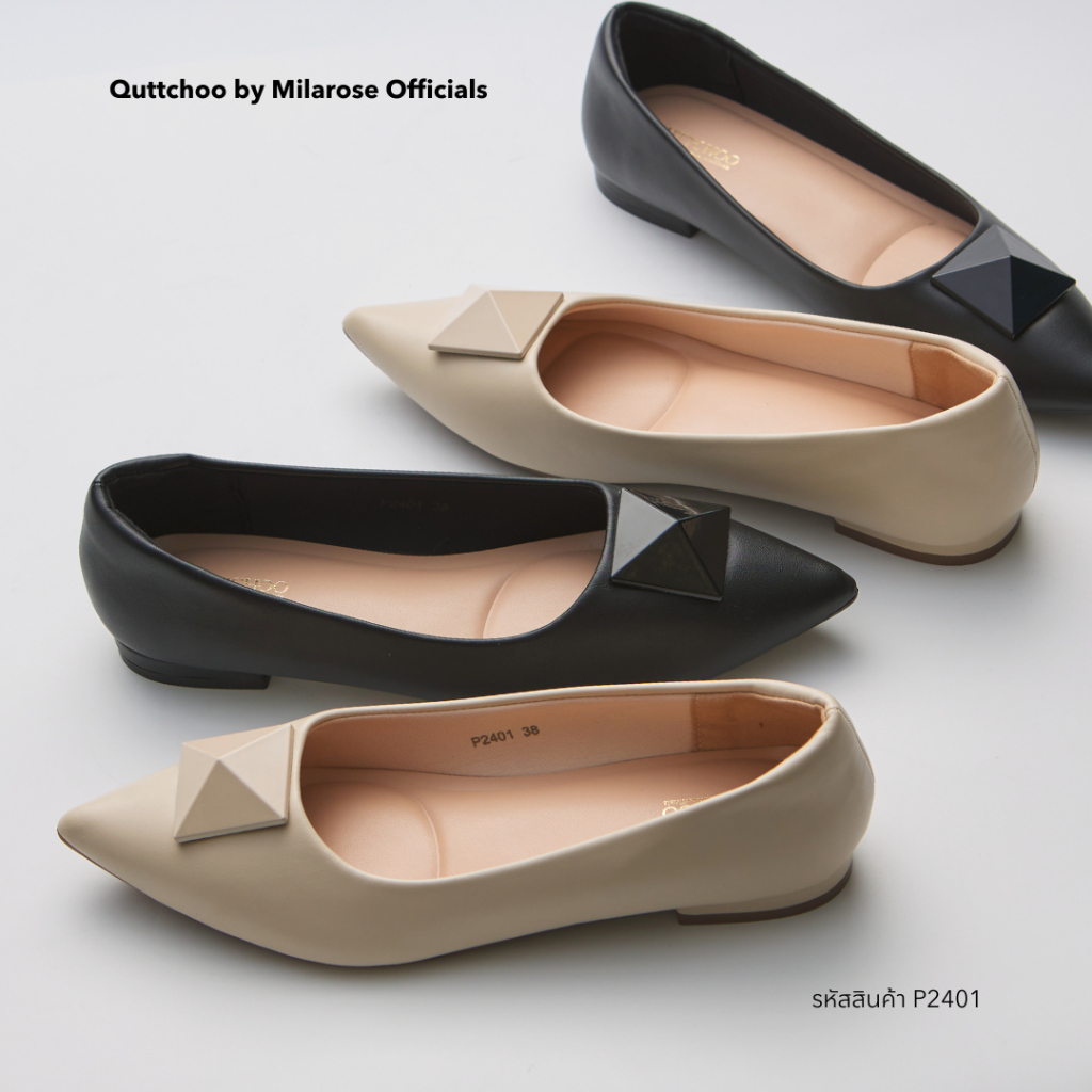 รองเท้าแบรนด์ QUTTCHOO หนัง MICRO FIBER LEATEHR ( หนังเทียม ) รุ่นใหม่ล่าสุดรุ่น P2401