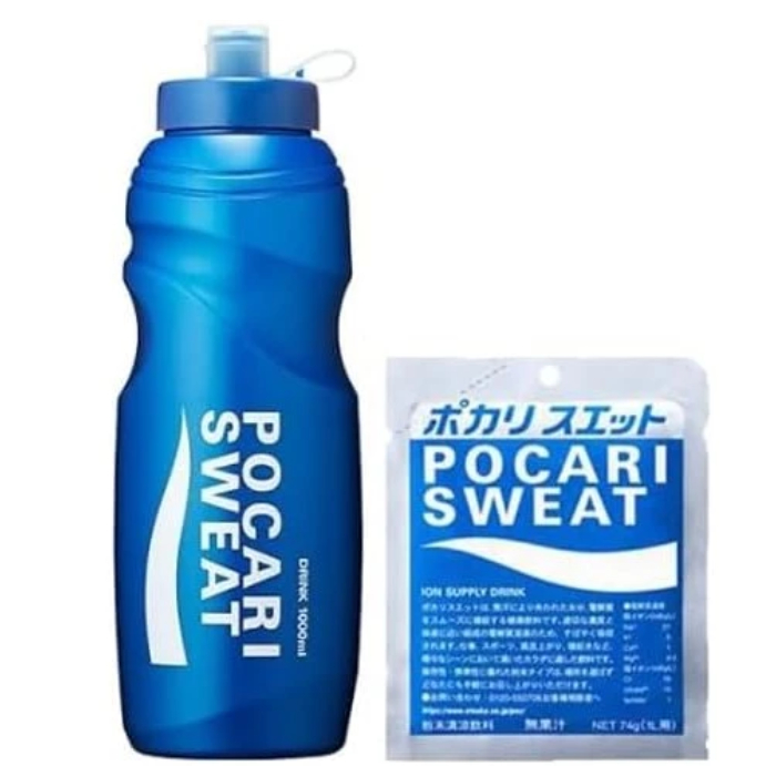 กระบอกน้ำ​  กระติกน้ำ Pocari​ Sweat​ แบบพกพา​ แถมฟรี pocari sweet แบบผง 74 กรัม