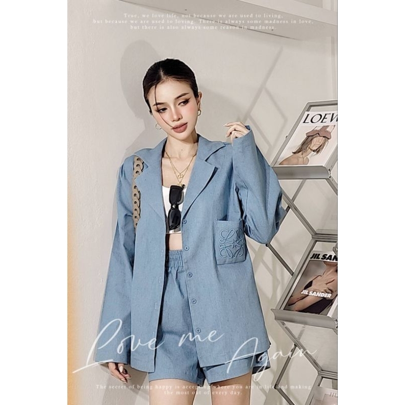 #COTTON CANDY set ยีนส์สไตล์เบลเซอร์ L ..w