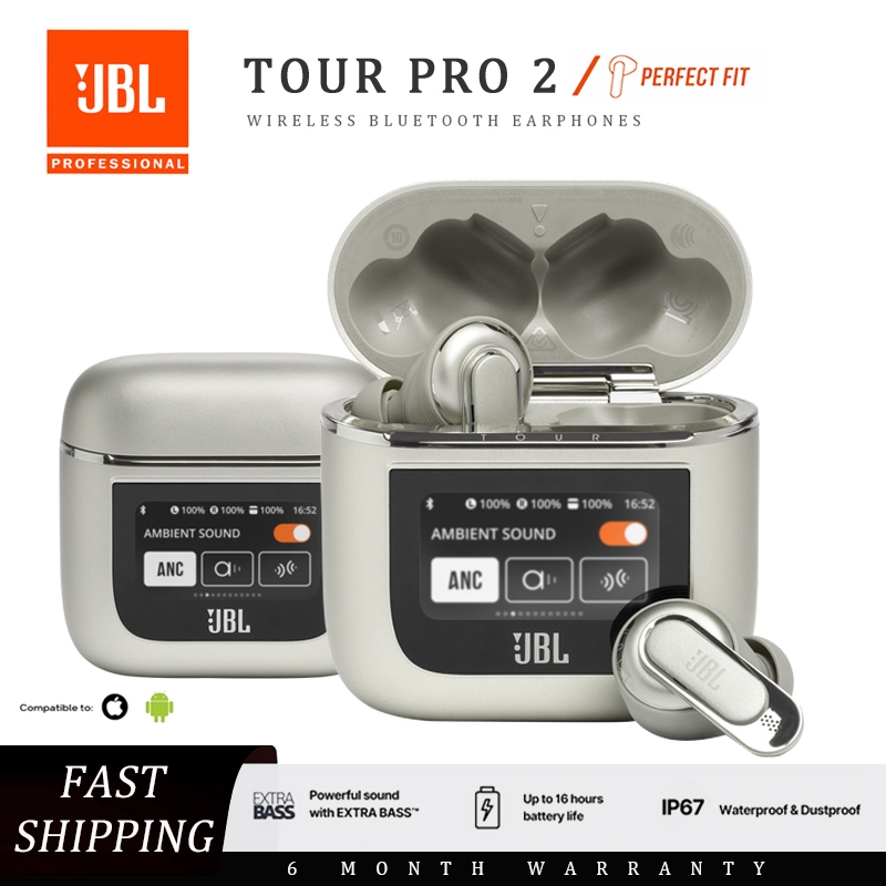 ANC Earbuds 𝐉𝐁𝐋 Tour Pro 2 หูฟังบลูทูธไร้สาย มีระบบตัดเสียงรบกวนอัตโนมัติมาพร้อม Smart Case อัจฉริยะ