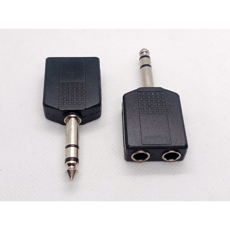 (1ชิ้น)แจ็ค3.5mm. 6.35mm. หัวแจ็คเสียง 1ออก2 แจ็คคู่หูฟังมินิสเตอร์ริโอY Splitterอะแดปเตอร์ปลั๊ก สำหรับMP3