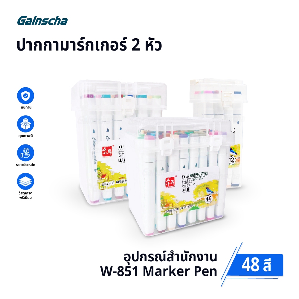 ปากกามาร์กเกอร์ ปากกามาร์กเกอร์อะคริลิค Marker Pen หัวปากกา2ด้าน ปากกาสี ไฮไลท์ข้อความ ชุดระบายสี