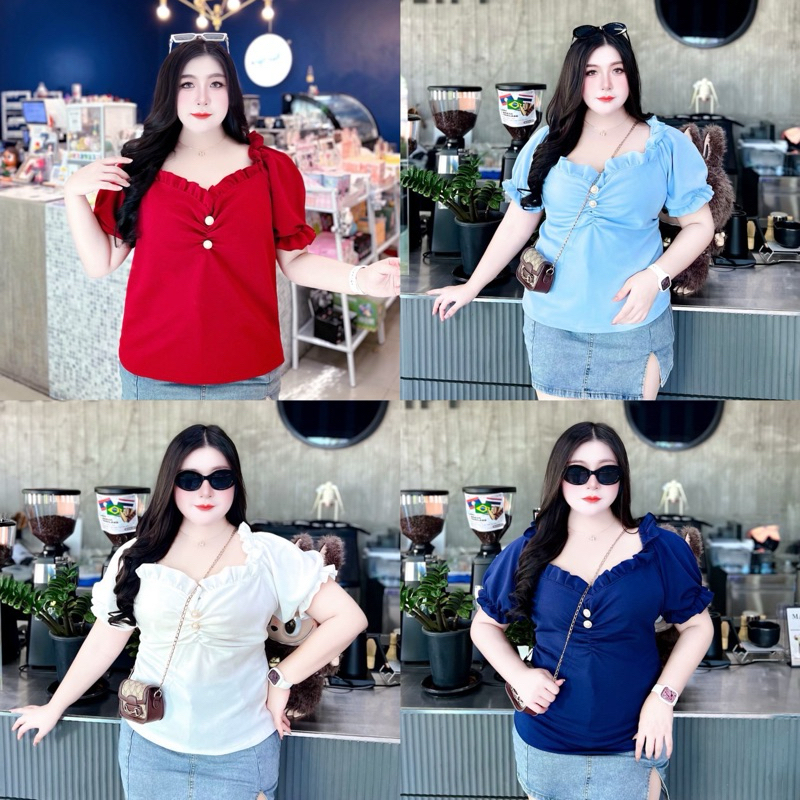 เสื้อแต่งระบายสาวอวบอ้วนอก52-62