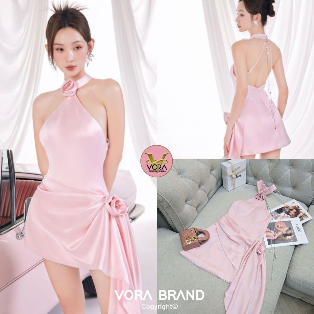 VORA  Dress สั้น แขนกุดคล้องคอ(*สอบถามสต๊อกก่อนกดสั่งน๊า)