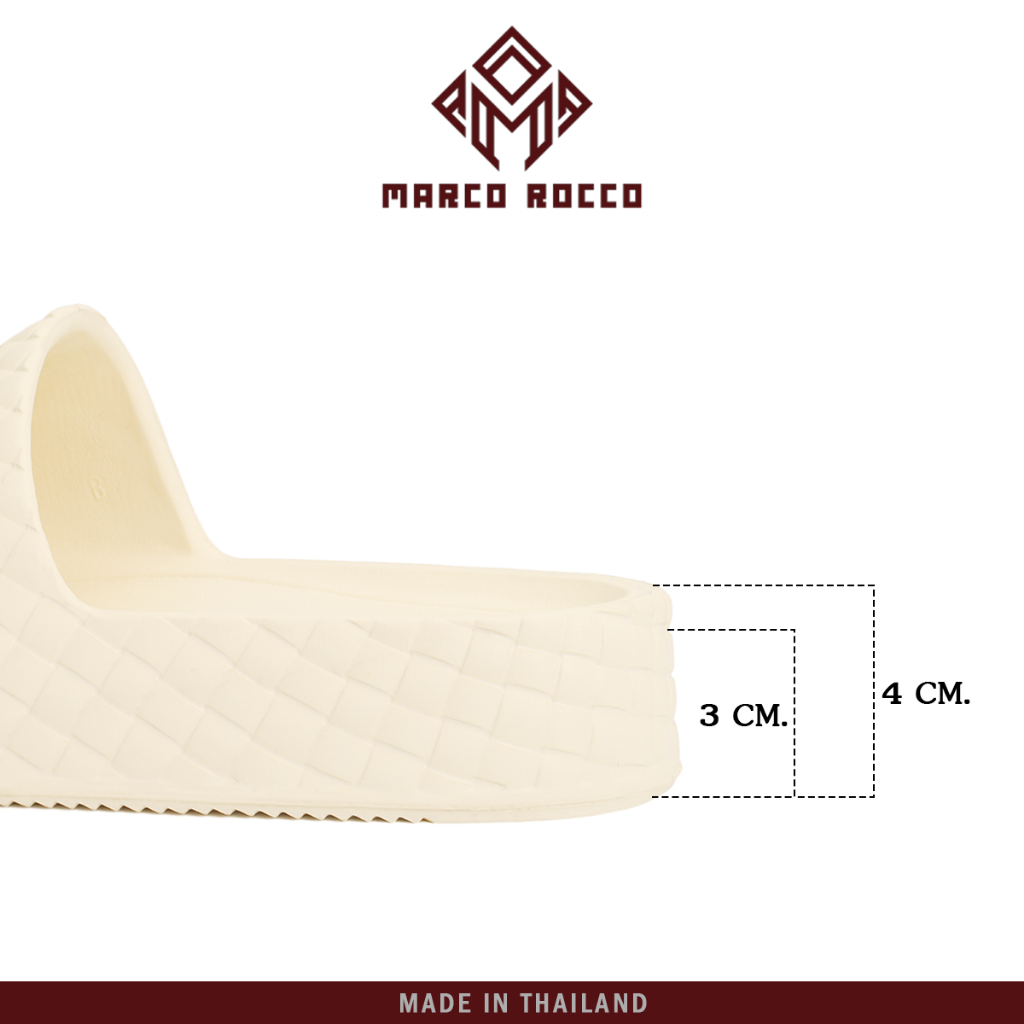 Marco Rocco ป้องกันการลื่นไถล กันน้ำ รองเท้าสุขภาพ ความหนา 3CM EVA รองเท้าแตะผู้ชายและผู้หญิง MR8021 Size 36-41