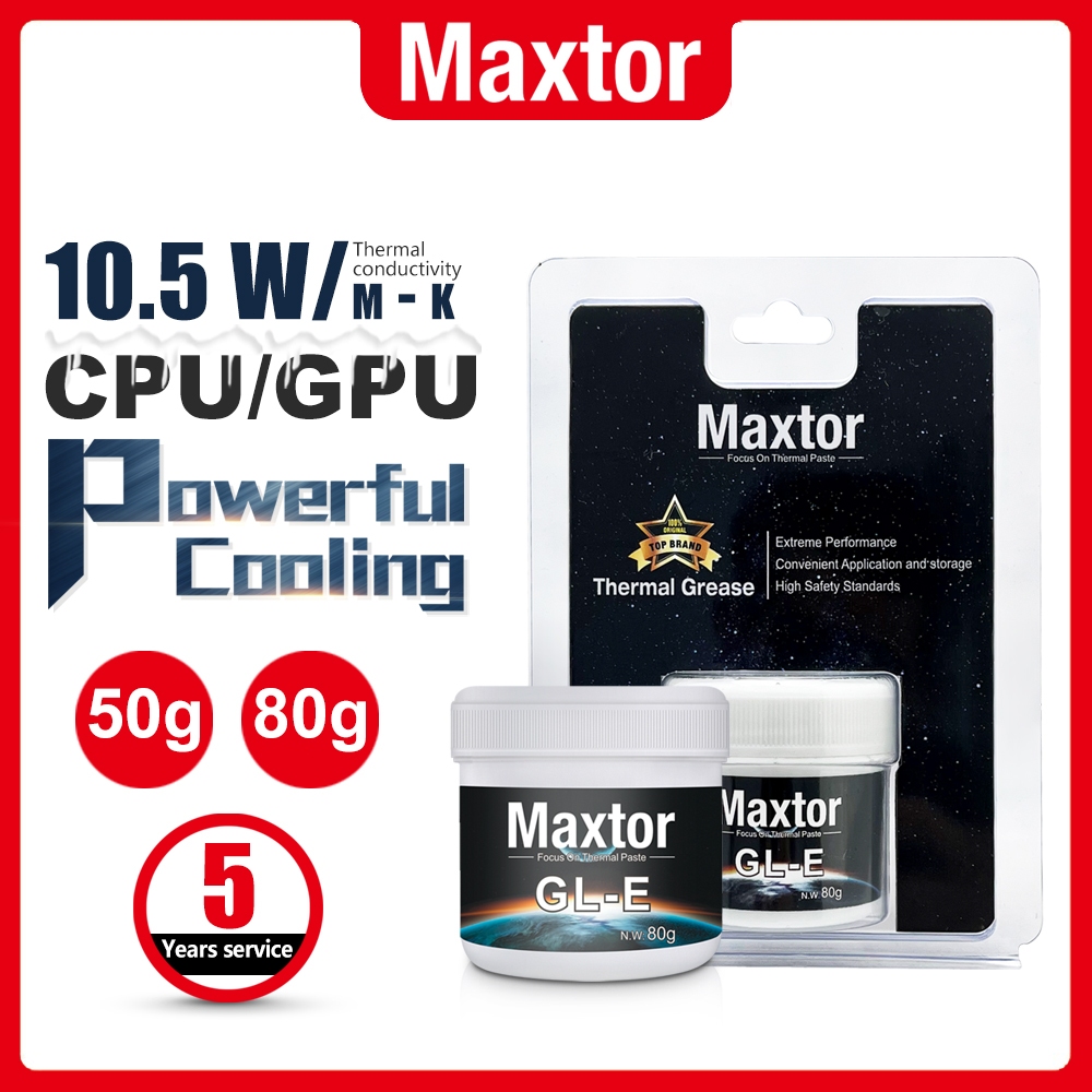 [maxtor official] Maxtor GL-E ซิลิโคน CPU 50g/80g Thermal Paste 10.5W/mk High Performance Cooler Sil