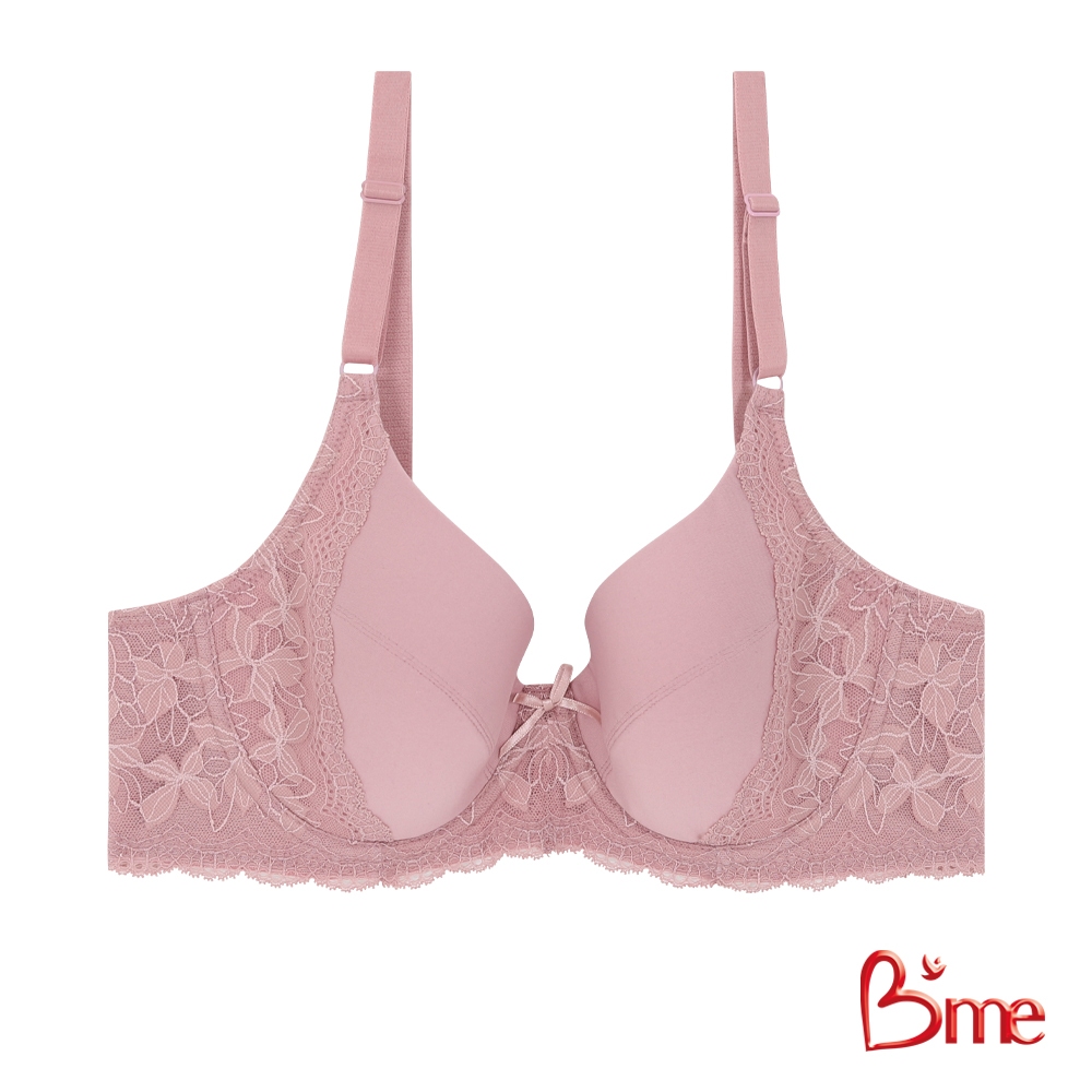B'me เสื้อชั้นในมีโครง รุ่น ME1C70 สีกรม สีชมพูกุหลาบ (ลูกไม้ลาย Butterfly) New M.12