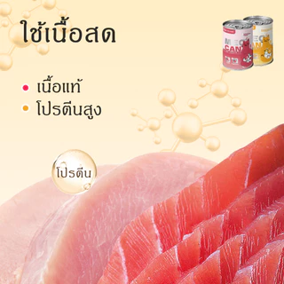 แมวกระป๋อง อาหารเปียกแบบกระป๋องสำหรับแมว อาหารแมว อาหารแมวเปียก กระป๋อง ขนาด 450G ไม่เติมเกลือ