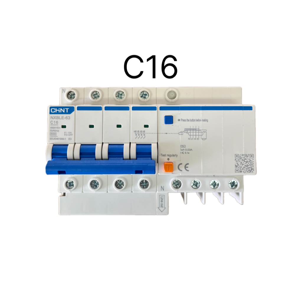Chint เบรกเกอร์RCBO 16A 20A25A32A40A50Aกันดูด