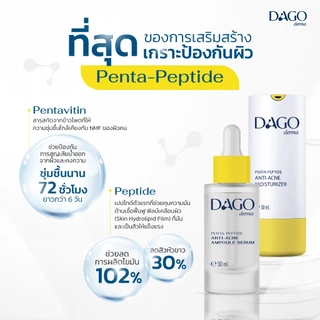 [Set 2 ชิ้น] เซรั่มลดสิว Dagoderma ลดรอยสิว ผลัดเซลล์ผิว Penta-peptide Anti Acne Ampoule Serum 30ml.