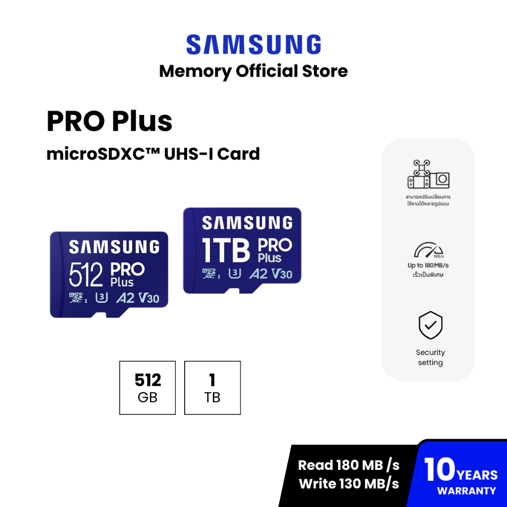 SAMSUNG PRO Plus  microSD Card 512GB/ 1TB : 10Y (PRO Plus  / MB-MD)