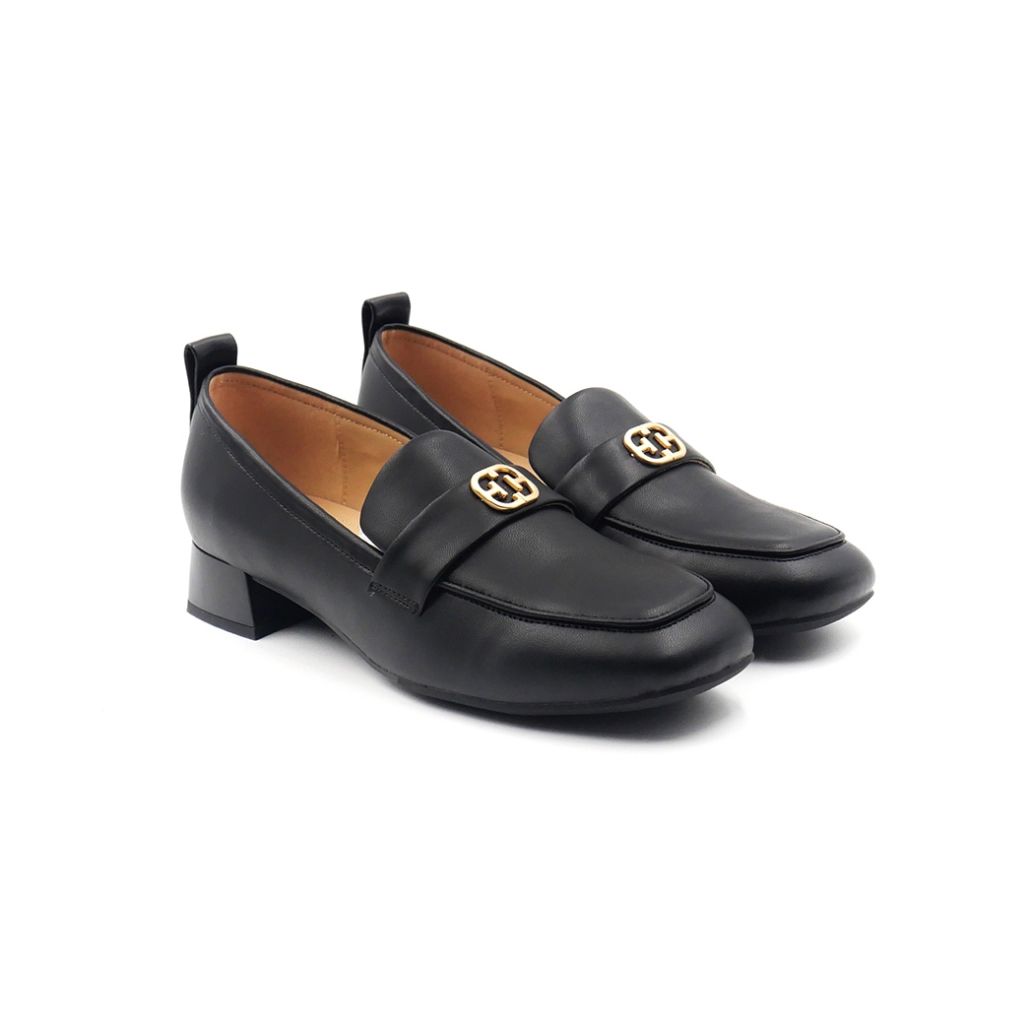 ELLE SHOES รองเท้าหุ้มส้น MOCCASIN LOAFER แต่งโลโก้สีทอง มีให้เลือก 3 สี รุ่น- ELMM001
