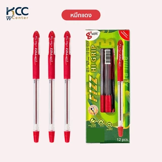(ยกกล่อง12ด้าม) ปากกา ปากกาลูกลื่น จีซอฟท์ FIZZ Hi-Grip G’soft ขนาด 0.38 มม.
