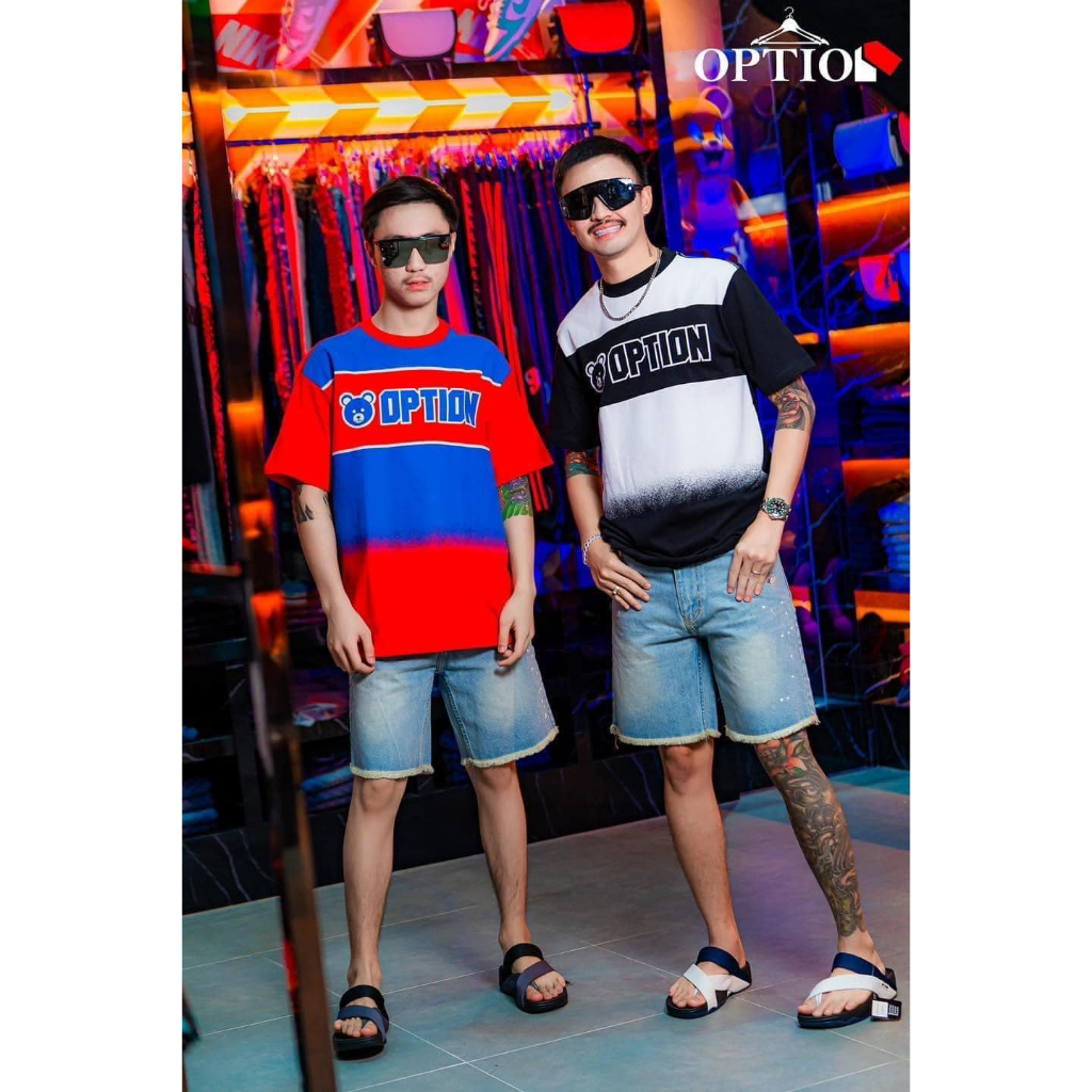 เสื้อOption TwoTone bear  #optionทูโทน 🐻💙❤️