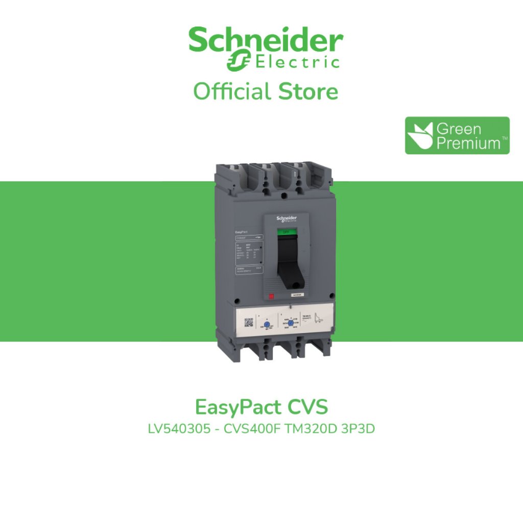 Schneider Electric เซอร์กิตเบรกเกอร์ EasyPact CVS400F, 36 kA at 415 VAC, 320 A เรตติ้ง thermal magne