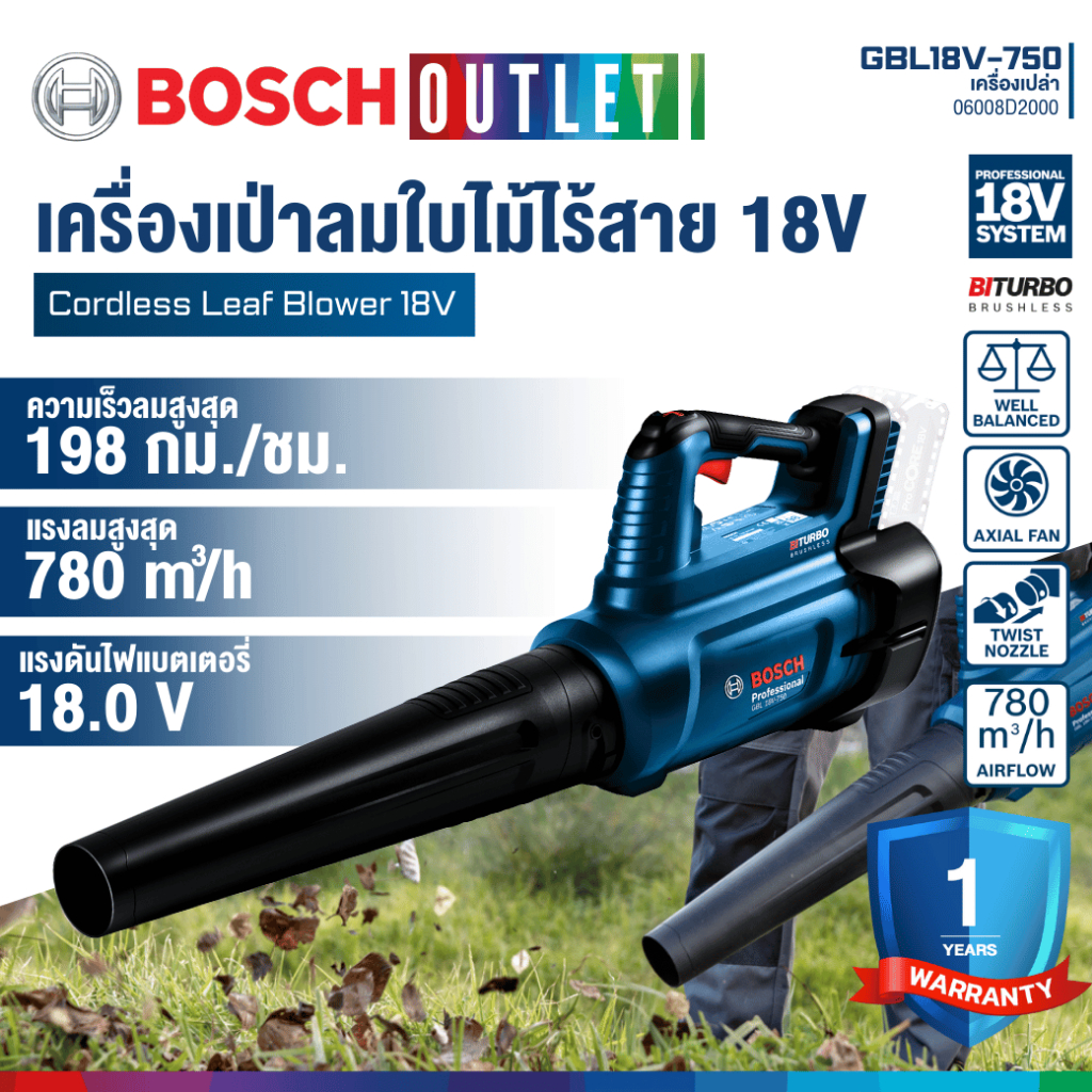 BOSCH GBL 18V-750 Professional เครื่องเป่าลมไร้สาย 18V