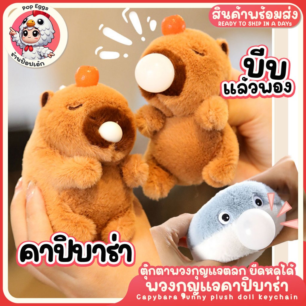 (พร้อมส่ง ) พวงกุญแจ จี้ตุ๊กตาการ์ตูน คาปิบารา โลมา สไตล์เกาหลี สําหรับห้อย กระเป๋าเป้