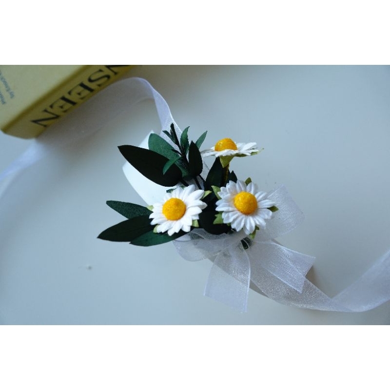 Memoryofflower ข้อมือเพื่อนเจ้าสาว เข็มกลัด ธีมดอกเดซี่Daisy ราคา ถูกที่สุด ดีลบีเคเค แกลเลอรีภาพที่ 6