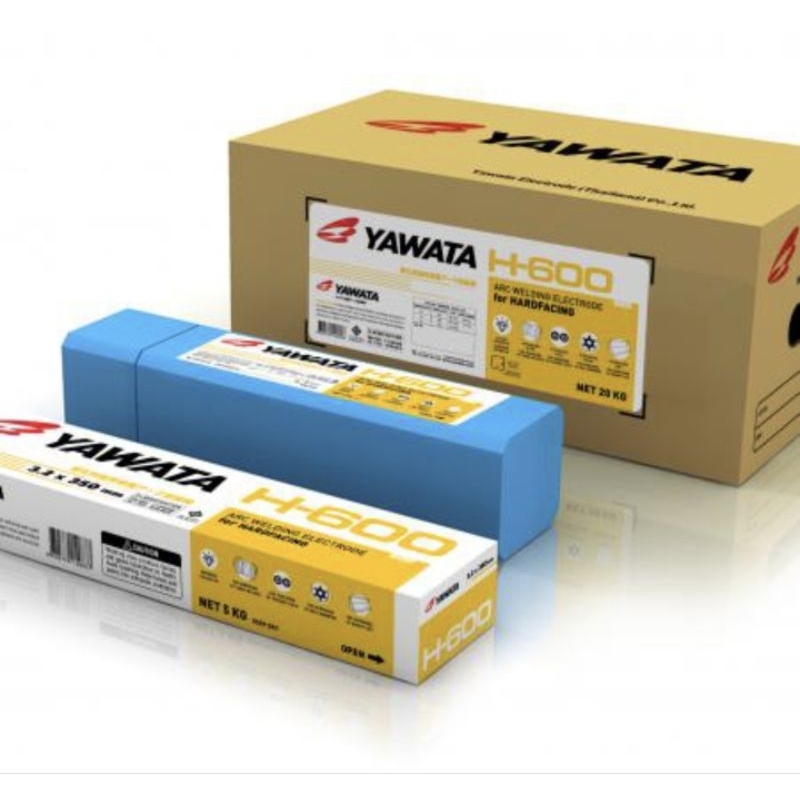 ลวดเชื่อมไฟฟ้าพอกแข็ง YAWATA H-600 3.2x350mm.และ4.0x400mm.จำหน่ายปลีก1kg. และ กล่องละ 5kg.