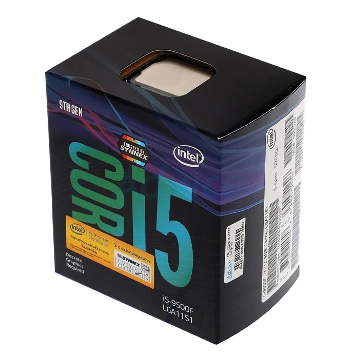 CPU (ซีพียู) Intel Core I5 9500F (4.40Ghz) 6C/6T LGA1151v2 ฟรีซิลิโคน พร้อมส่ง